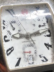 Swiss Michele Urban Chronograph Tonneau Watch 71-370/480 New Bat. Runs,Repair