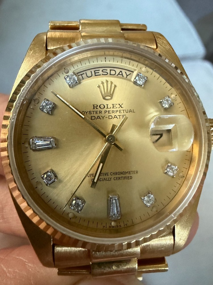Rolex Day-Date 18038 18K Yellow Gold President Bracelet – Diamond Champagne Dial