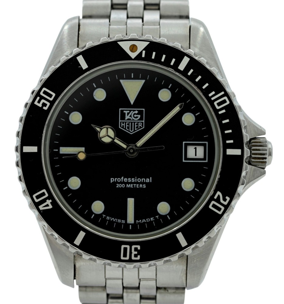 Tag Heuer 37mm Men’s 1000 Series Black Dial Dive Watch Jubilee Band- 980.013 D!