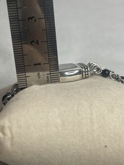 Vintage Ecclissi 925 Sterling Silver Mother Of Pearl & Onyx Beaded Woman’s Watch