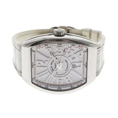 Franck Muller Vanguard V45SCDT Stainless Steel Leather / Rubber Diamond #KNW1826