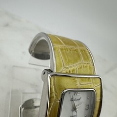 Osirock Watch Mother of Pearl Dial Yellow Reptile Hinged Cuff – Has New Battery