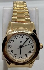 NEW KAREENA LADIES WATCH Fresh Battery Large Numbers Gold Expansion Band Nice!