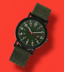 Swiss Style Men’s Quartz Watch Luminous Waterproof Green Dial Sport Wristwatch