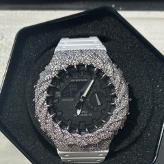 *ICED OUT* Casio G-SHOCK Analog/Digital Quartz White Resin Bling Box Papers