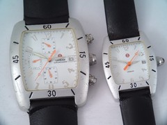 TWO MATCHING HIS & HERS MICHELE URBAN CHRONOGRAPH WRISTWATCH WATCHES