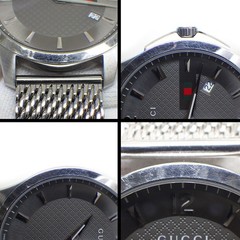 GUCCI Watch G-Timeless 126.3/YA126315 Diamante Gray Dial Calendar SS Quartz