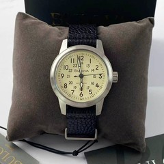 Bulova Hack Men’s Automatic Watch Ivory Dial Black Leather Strap 96A246 38mm