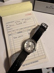 Bulova Men’s Quartz Dress Watch 38mm Silver Dial Black Leather Strap Box Papers