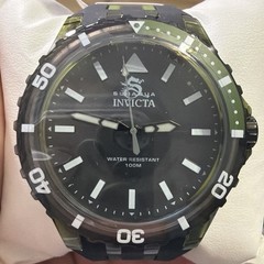 Invicta Black Watch With Green