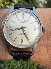REGENT Swiss 17 Jewels, Incabloc, Stainless Steel Running 33.5mm
