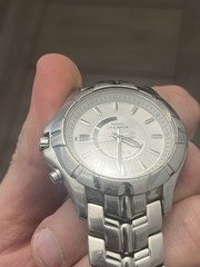 Seiko Men’s Kinetic (model SKA401 or 5M62-0BT0) Watch 100M Silver Dial SS
