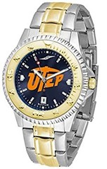 [B1R] UTEP Miners Men’s Stainless Steel Gold Tone Quartz Watch [r3w]
