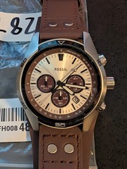 NEW Fossil Coachman Decker CH2565 Quartz Chrono Brown Leather 44mm Full Set