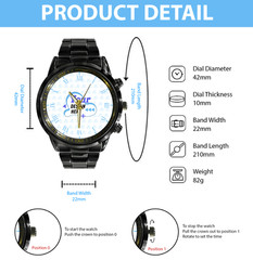 US Marine Corps Veteran Patriotic Eagle Black Stainless Steel Watch Gift