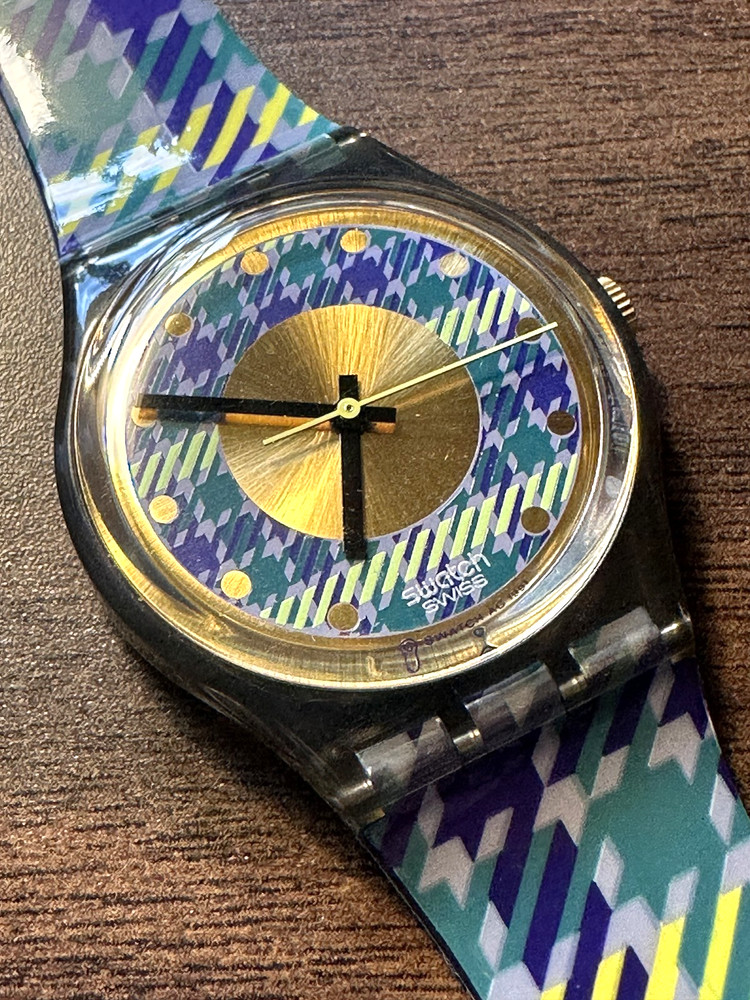 PERFECT PLAID!! NIB Swatch GM109 TAILLEUR Plaid NEW Swiss Made 1992 Vintage