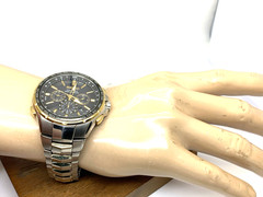 Seiko Men’s Watch SSG010 Coutura Radio Sync Solar Chronograph Two Tone Steel