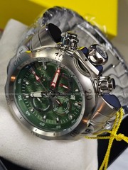 Invicta – VENOM – Chronograph – GREEN Dial 100m SS Bracelet mens watch