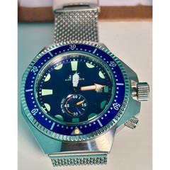 Adee Kaye AK7235M Diver Style Watch – Blue Dial & Mesh Bracelet – Fresh Battery