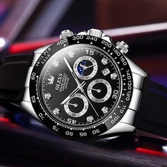 Waterproof Watch OLEVS Quartz Luxury Business Luminous Date Men’s Men Strap