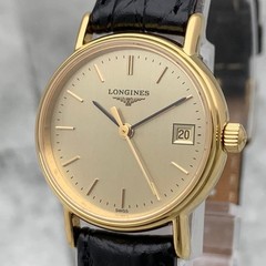 Longines L4.220.2 Quartz Watch Gold Dial Wrist 17.5cm Used
