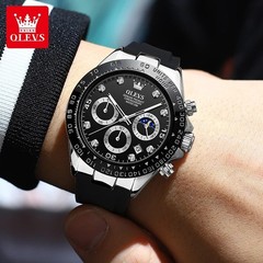 Waterproof Watch OLEVS Quartz Luxury Business Luminous Date Men’s Men Strap
