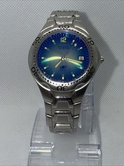 Fossil Blue Sunburst Dial Date Quartz Working AM 3520