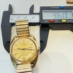 Vintage Timex Viscount Men Date Gold Tone 1970s Automatic Watch Runs