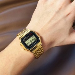 Casio A159WGEA-1DF Gold Tone Digital Vintage Watch Alarm Chronograph New