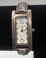 Ecclissi Women’s Quartz Dress Watch White Dial Sterling Silver Rectangle Bangle