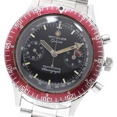 WITTNAUER Geneve 7004A Chronograph Cal.7733 black Dial Hand Winding Men’s_961244