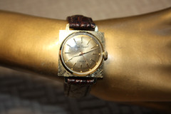 Vintage PAUL PEUGEOT Gold Tone Satin S/Steel Case & Back ST92 Hand Wind Unisex