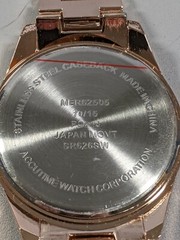 Animal Pattern Dial Crystal Bezel Rose Gold Tone Case 41 mm Link Band Watch 8 In