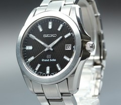 Near MINT Grand Seiko GS 8J56-8020 SBGF021 Black Date Quartz Men’s Watch JAPAN