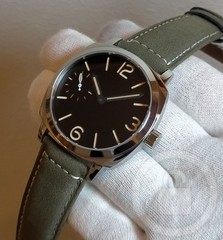 [A3P] Seagull Manual Winding Italian Military Style Green Leather Men [k9s]
