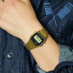 Casio A159WGEA-1DF Gold Tone Digital Vintage Watch Alarm Chronograph New