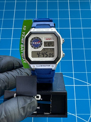 Casio World Time ae-1200 mod NASA theme Blue band