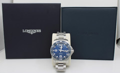 Longines HydroConquest 43mm Blue Date Dial Stainless Watch W/ Box L3.782.4.96.6