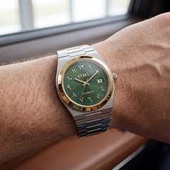 COSO Tolaris Automatic Green Dial Gold Bezel Eastern Arabic Numerals Steel