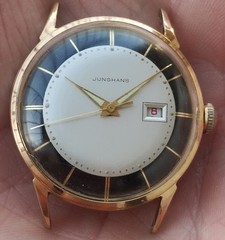 Vintage men’s german Junghans two tone dial hand-winding watch cal. 93S1