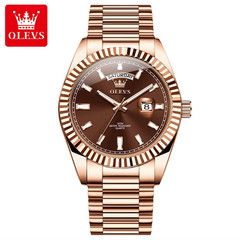 OLEVS Men’s Watch Top Brand Luxury Wrist Watch For Men Fashion Rose Gold Steel
