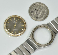Concord Mariner for Parts Stainless Steel Diamond Bezel is 14k gold