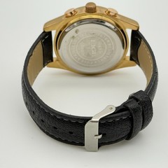 Men’s LIGE Dream Rose Gold Tone Chronograph Date Watch, 41mm, Black Leather