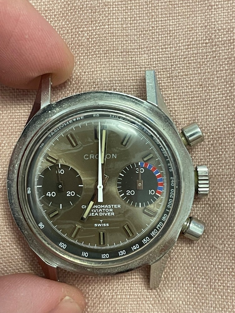 Croton Chronomaster Aviator Sea Diver CASD – Rare Brown Panda Yachting No Bezel