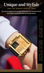 OLEVS Watch Calendar Week Display Chronograph Multifunction Man Wristwatch