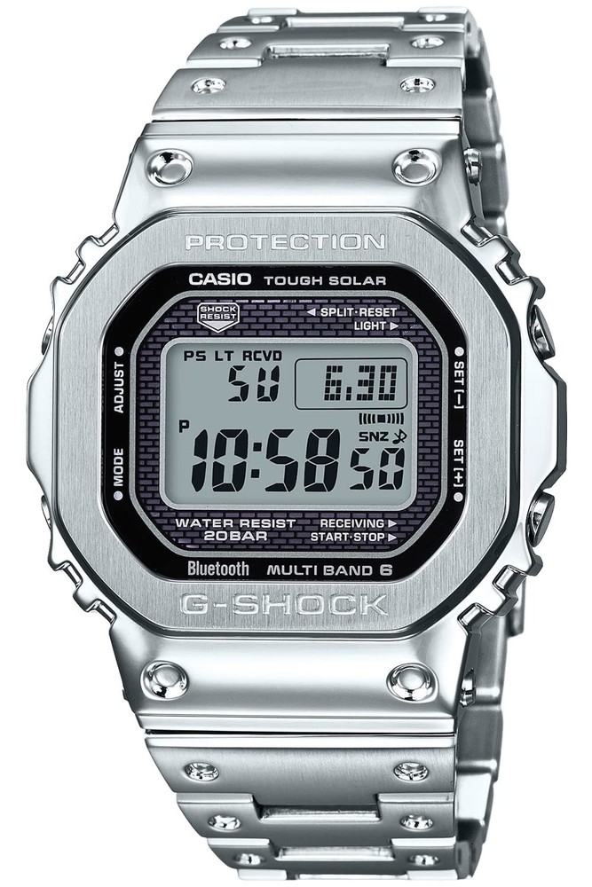 Casio G-Shock GMW-B5000D-1JF Full Metal Silver Bluetooth Solar Men’s Watch New