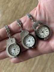 Buyer Gets 3 New EKO Silver Handcuff Key Chains Watches Japan Quartz-USA Vendor