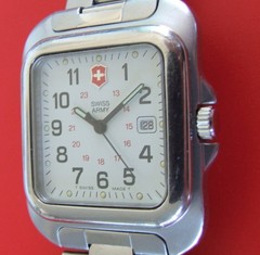 ULTRA Rare SWISS ARMY~Men ClaSSiC OFFICERS 1884 SQUARE JUMBO Model~Sapphire~NICE