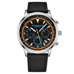 Stuhrling 44 mm Muscle Movement Chronograph 9.5 mm Leather Strap Men’s Watch