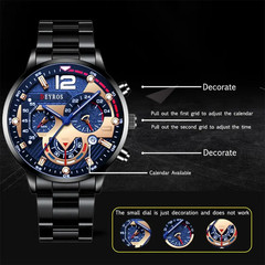 Luxury Quartz Men’s Watch with Calendar and Luminous Features for Business Casua